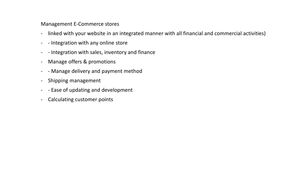 management e commerce stores
