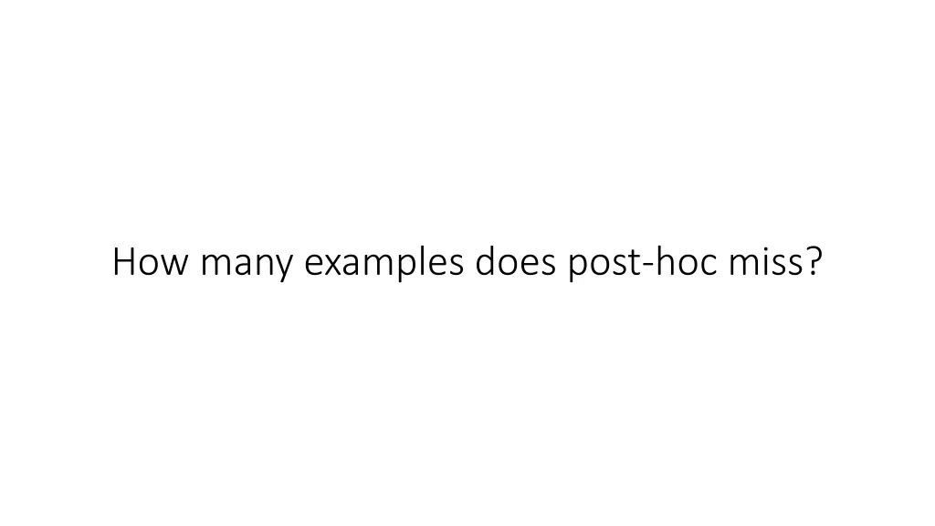 how many examples does post hoc miss