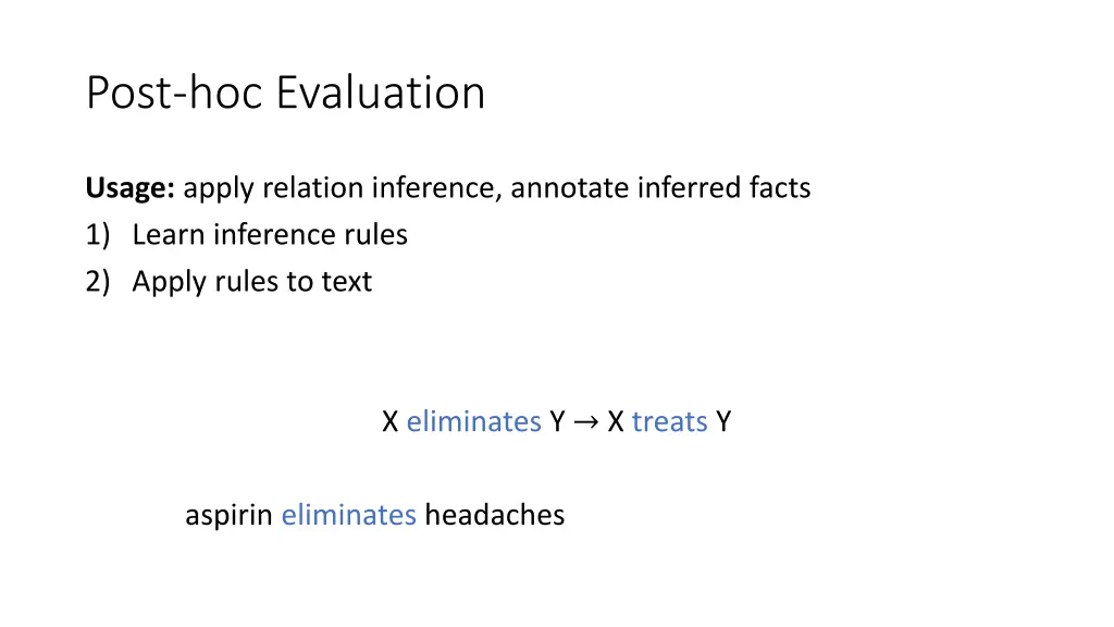 post hoc evaluation
