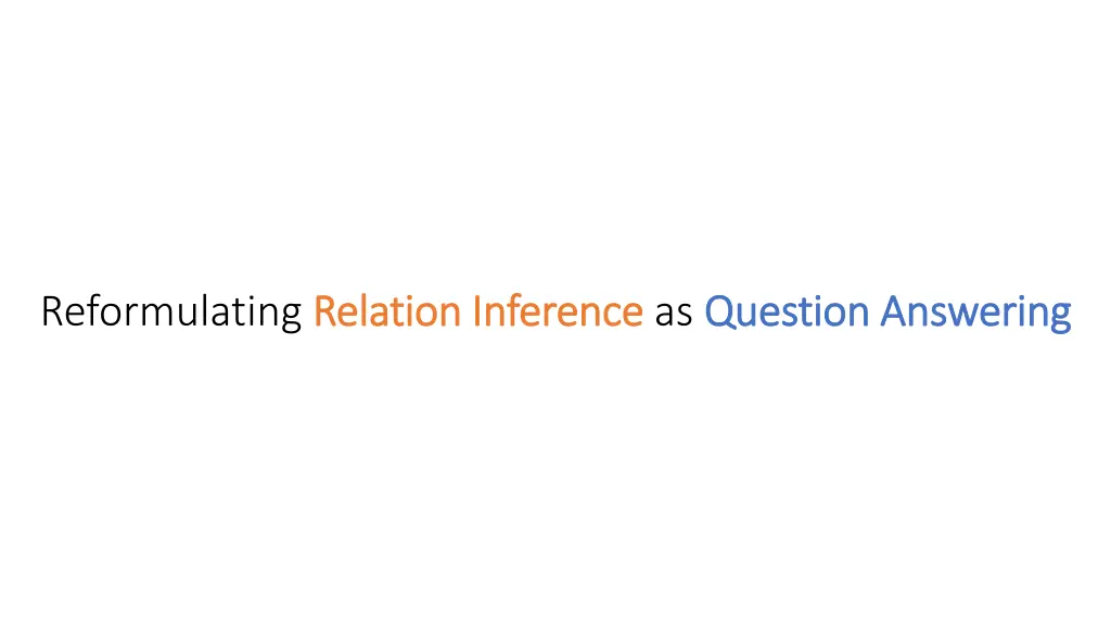 reformulating relation inference relation