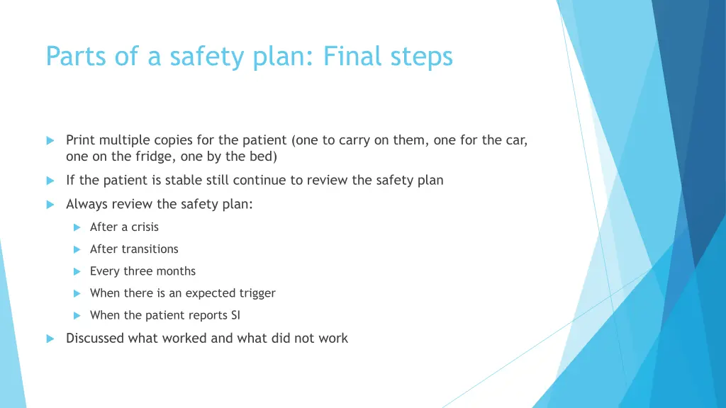 parts of a safety plan final steps