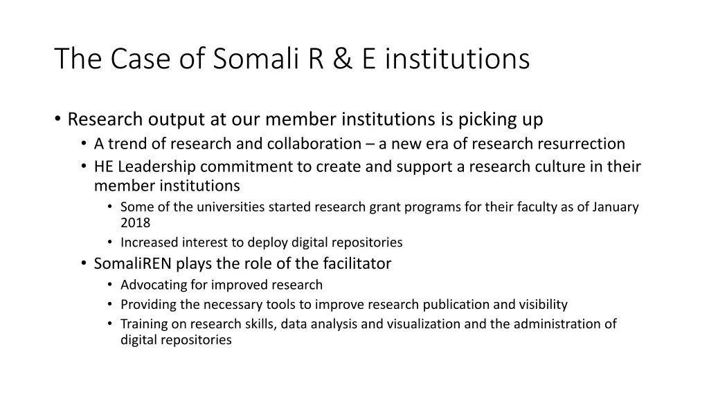 the case of somali r e institutions