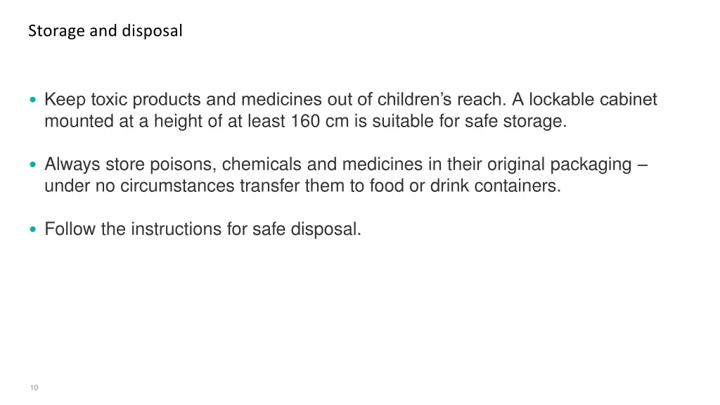 storage and disposal
