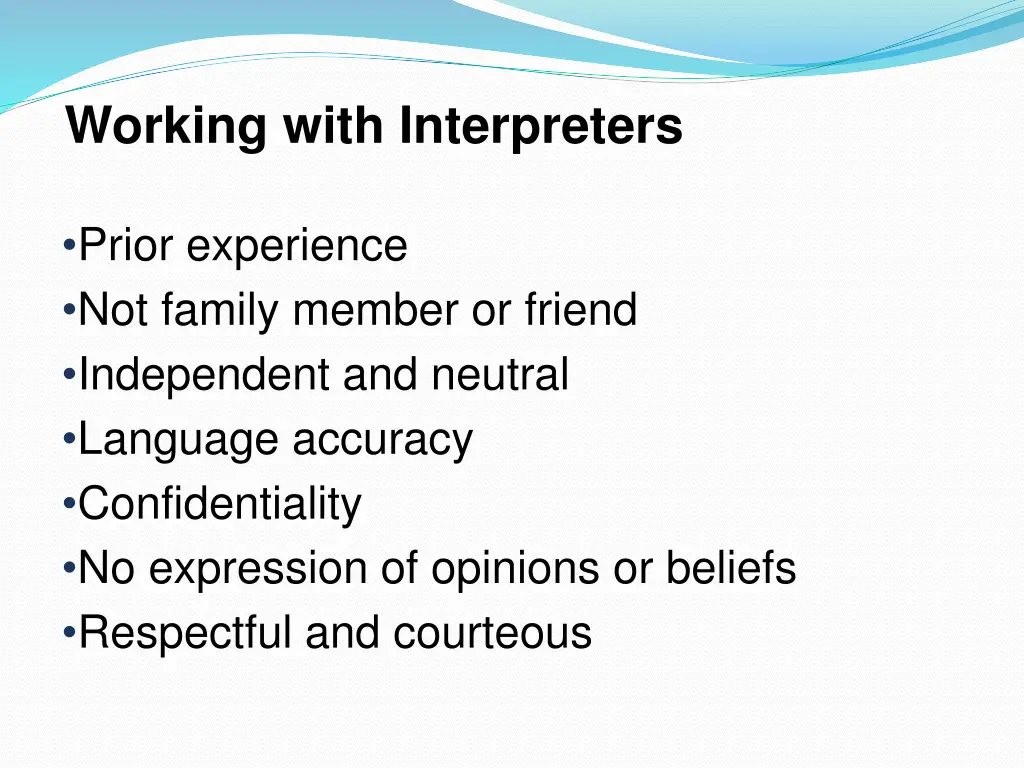 working with interpreters