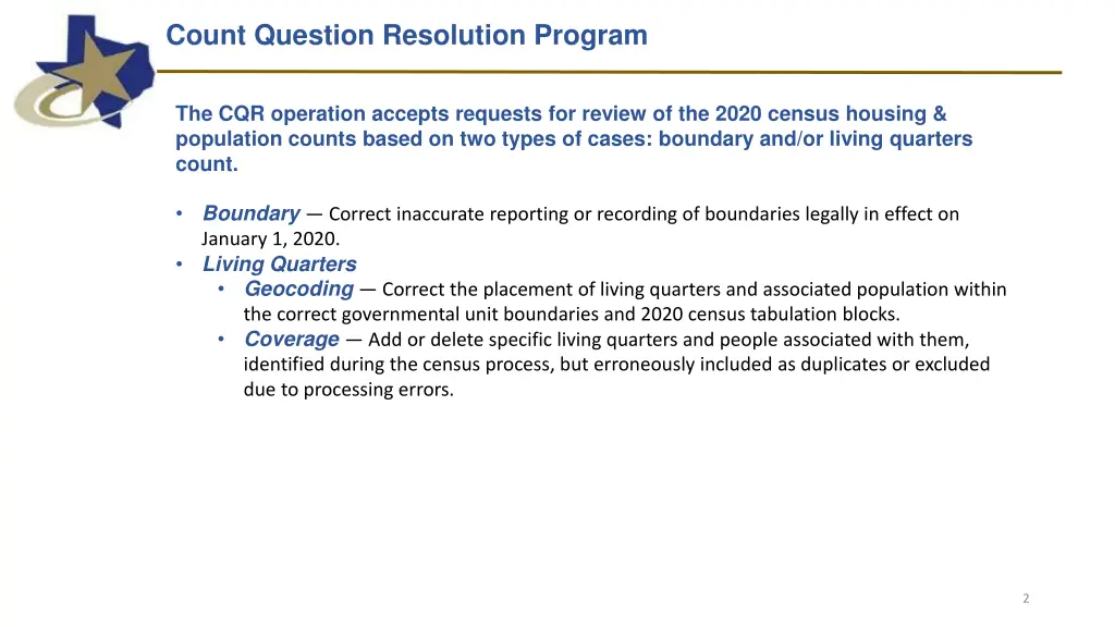 count question resolution program