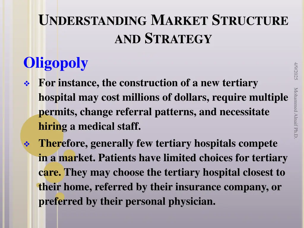 u nderstanding m arket s tructure and s trategy 23