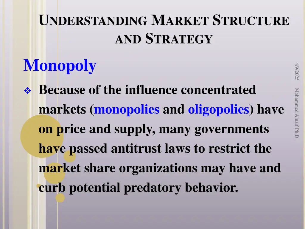 u nderstanding m arket s tructure and s trategy 28