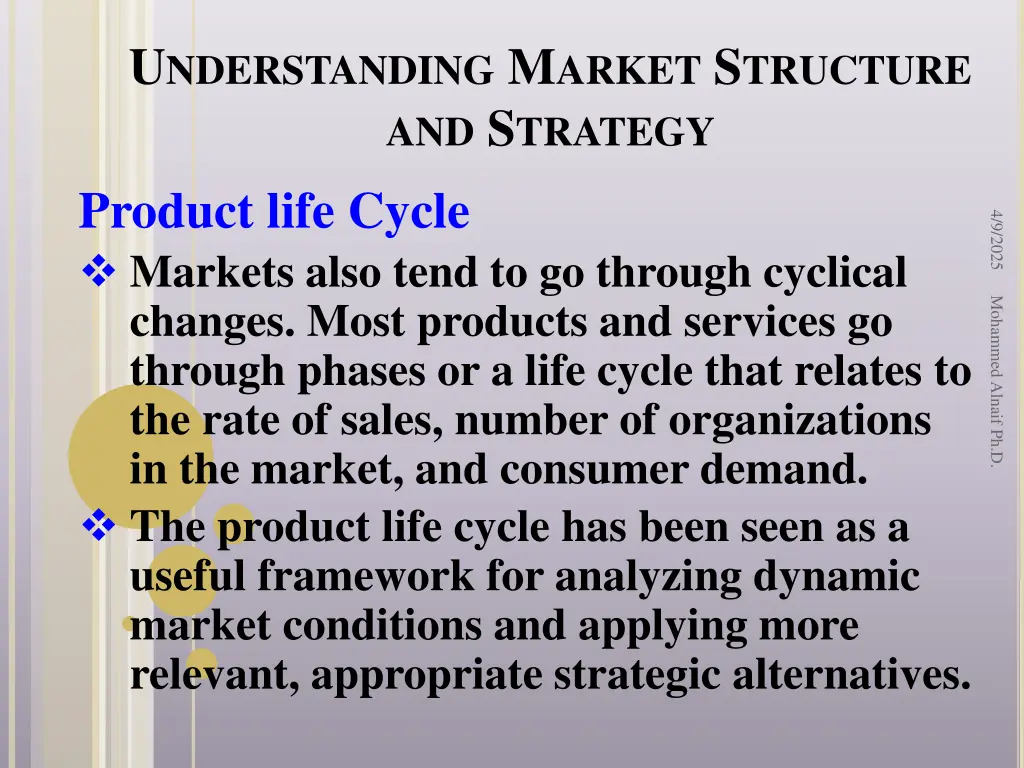 u nderstanding m arket s tructure and s trategy 29