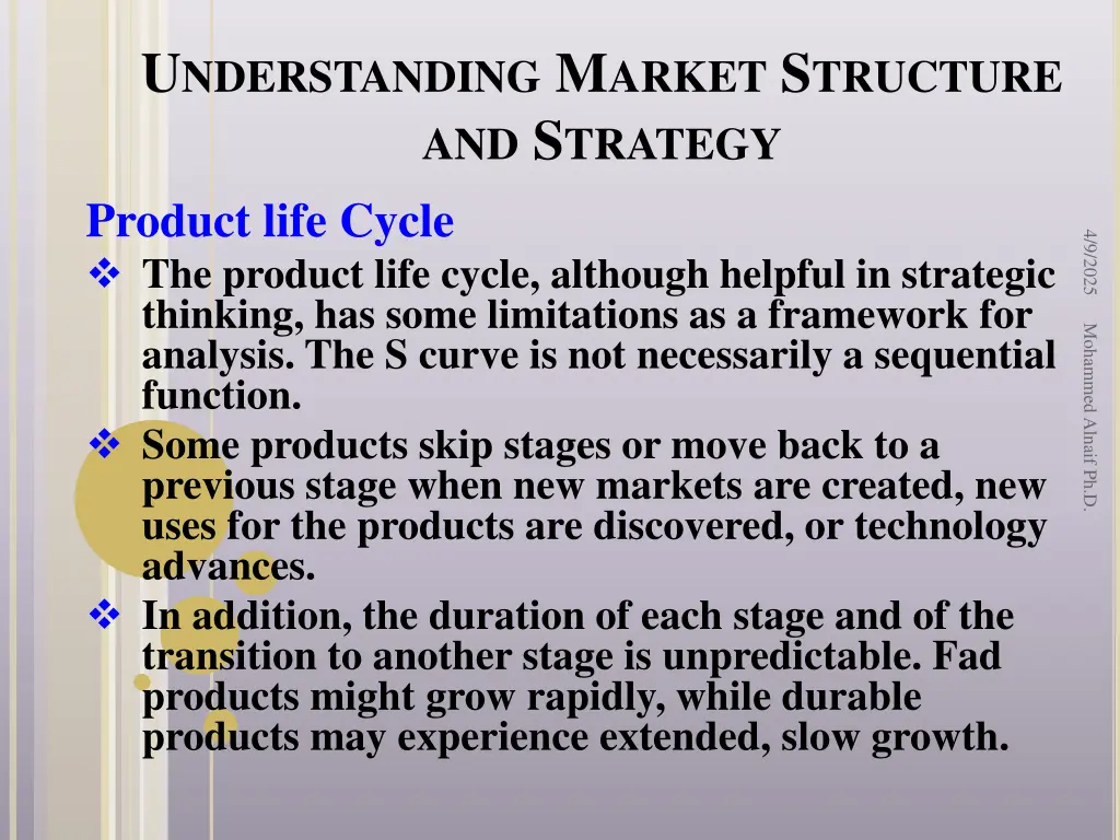 u nderstanding m arket s tructure and s trategy 30