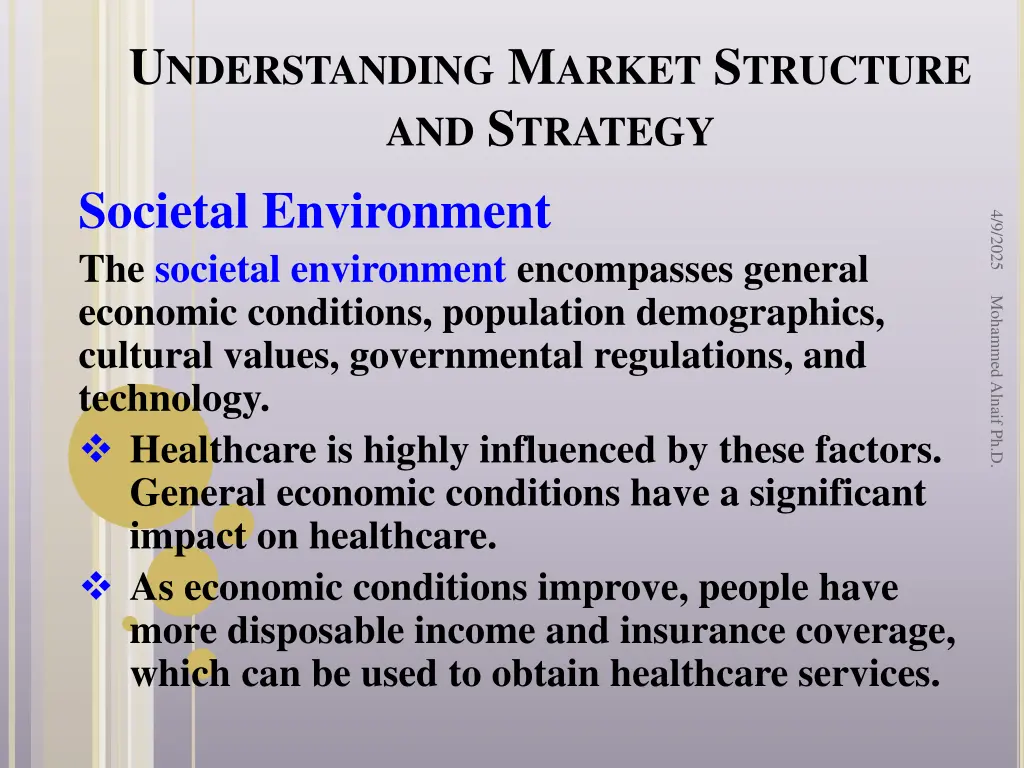 u nderstanding m arket s tructure and s trategy 4