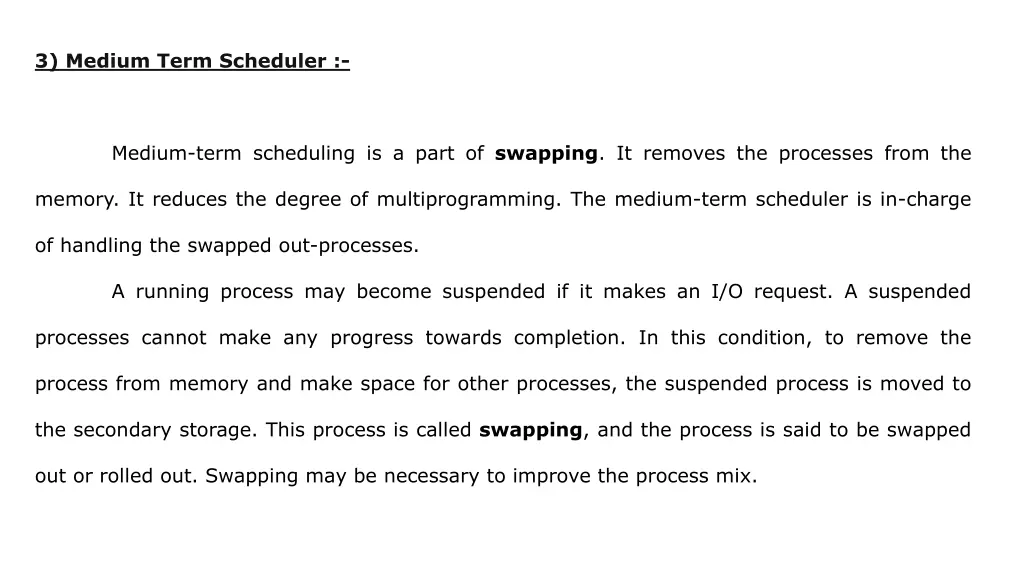 3 medium term scheduler