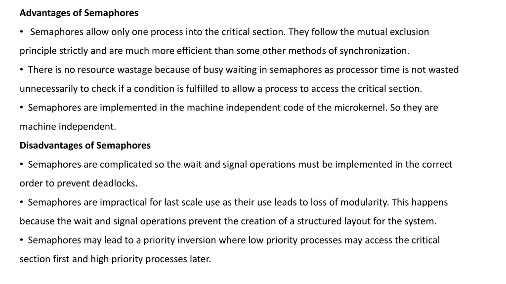 advantages of semaphores
