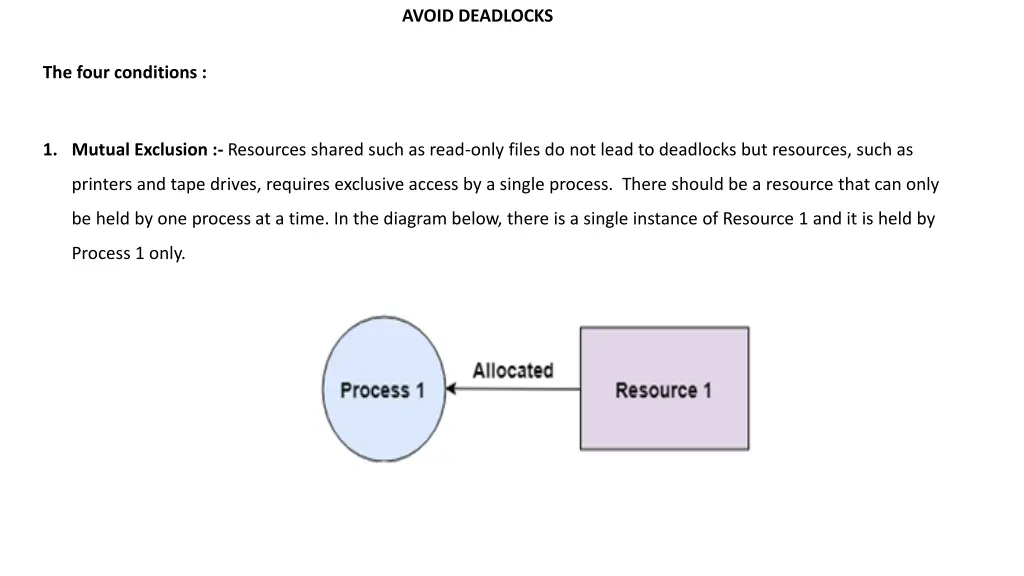 avoid deadlocks