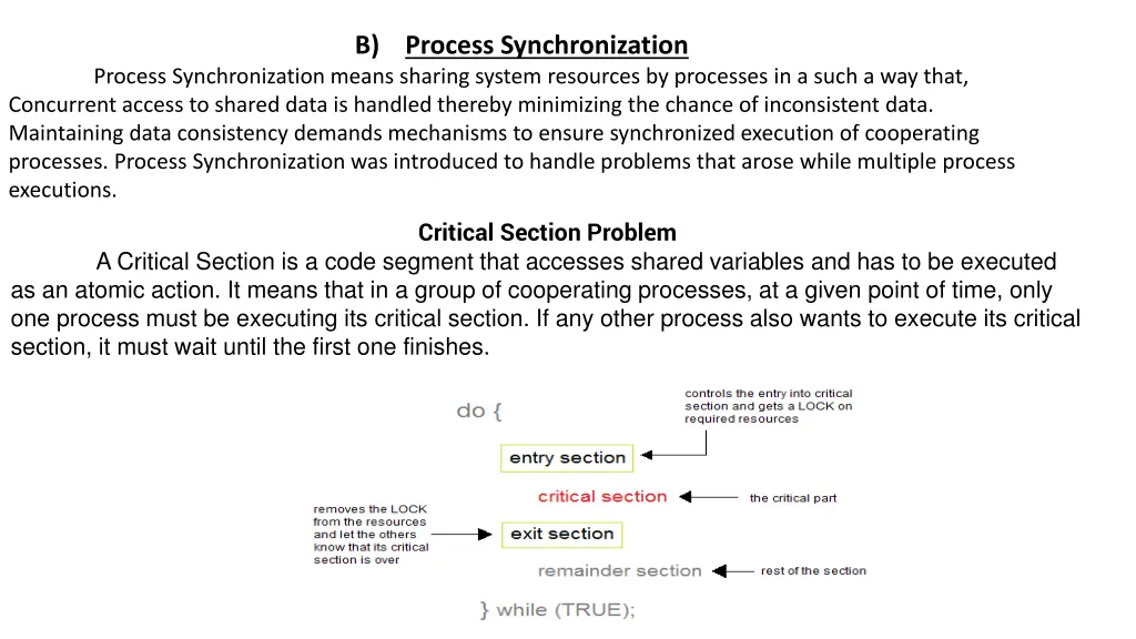 b process synchronization