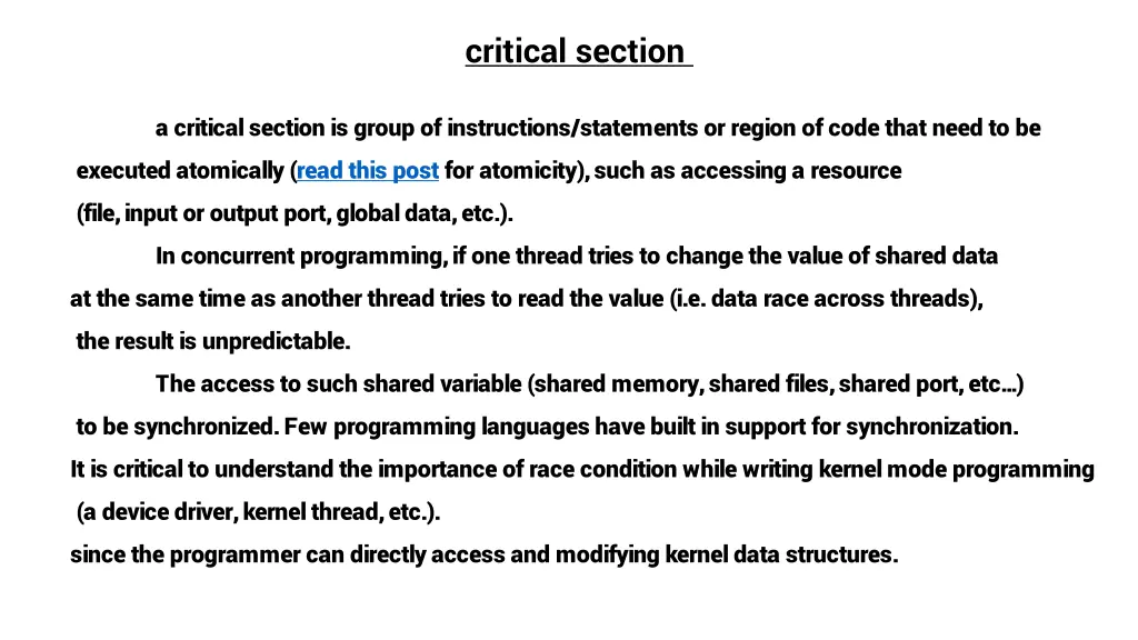 critical section