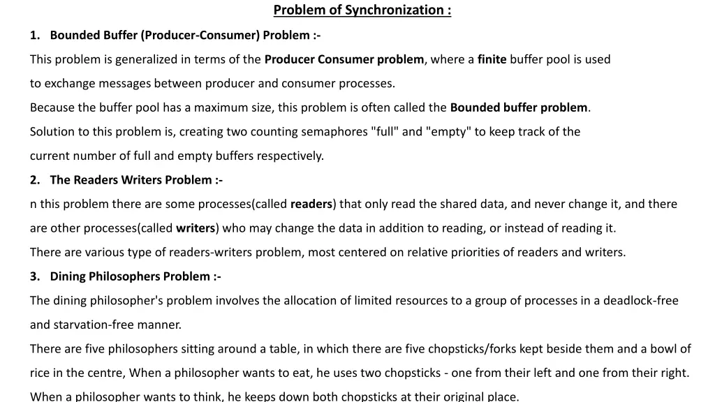 problem of synchronization