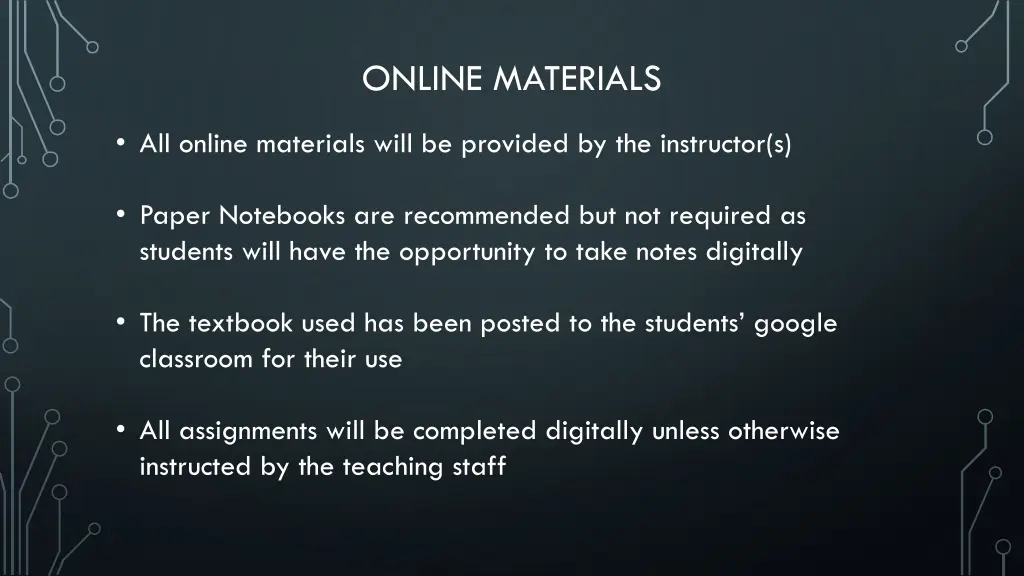 online materials