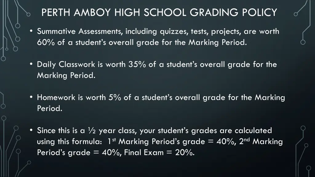 perth amboy high school grading policy