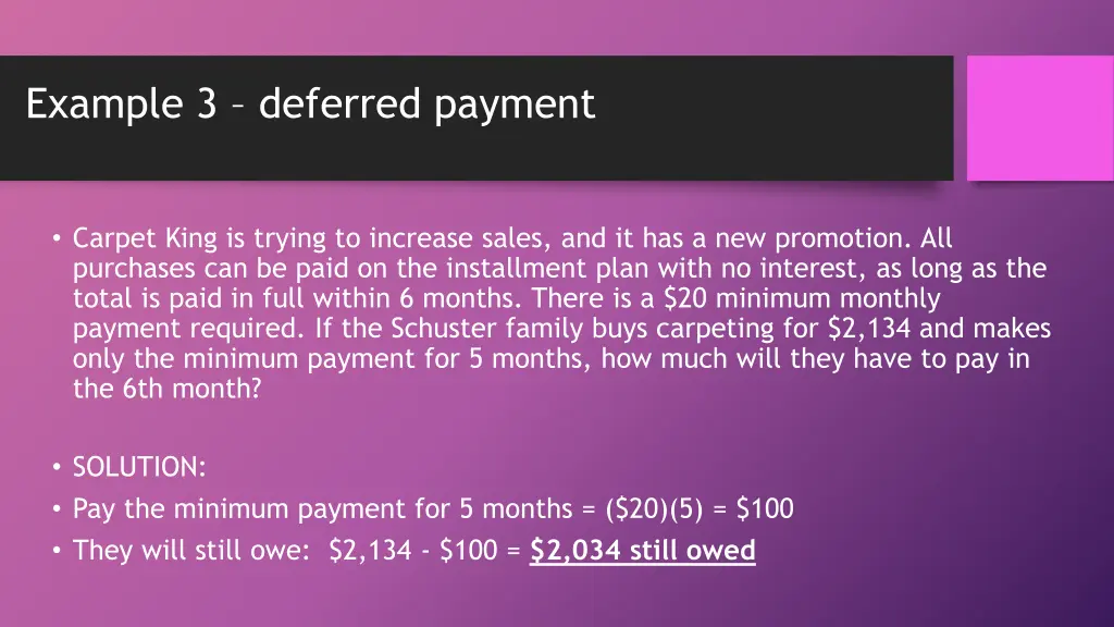 example 3 deferred payment