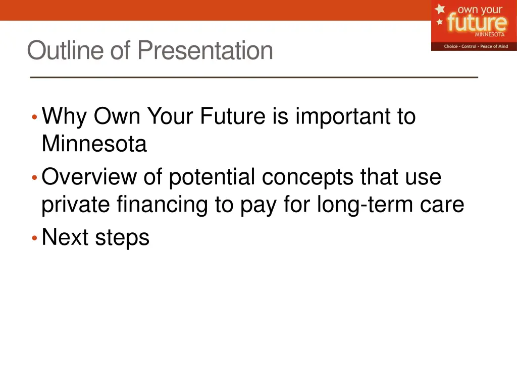 outline of presentation
