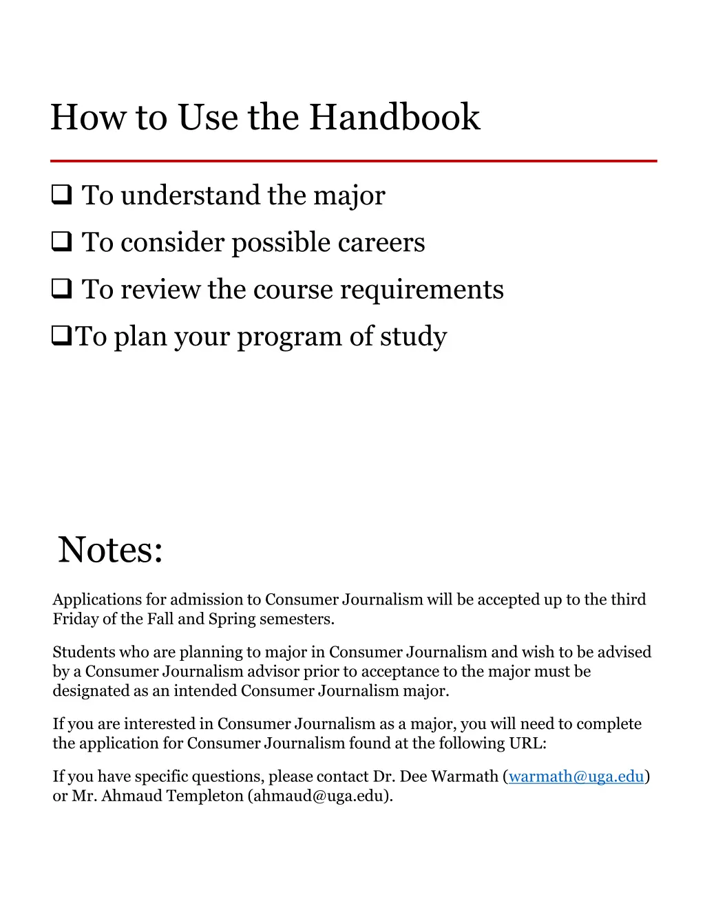 how to use the handbook