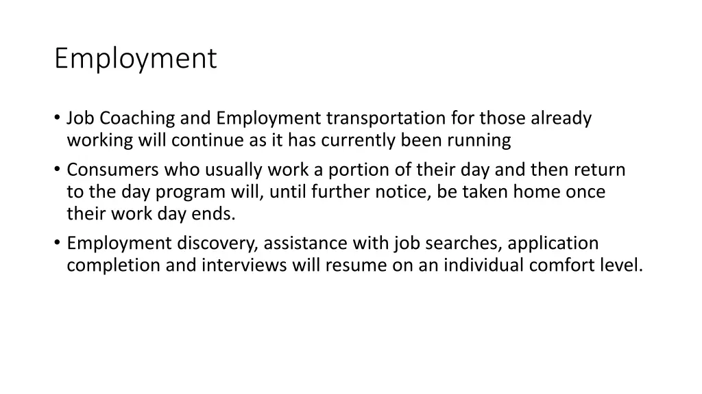 employment