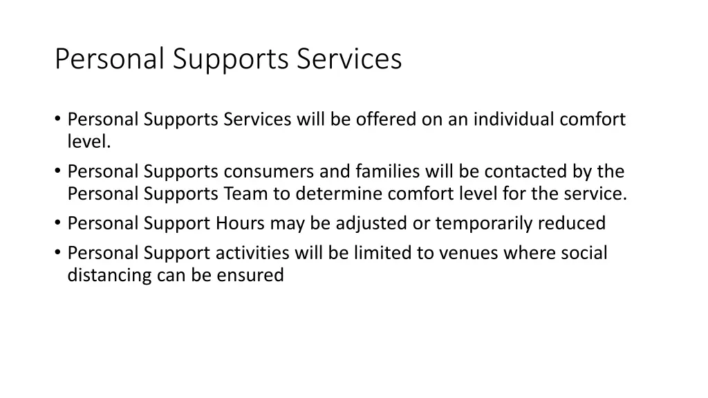 personal supports services