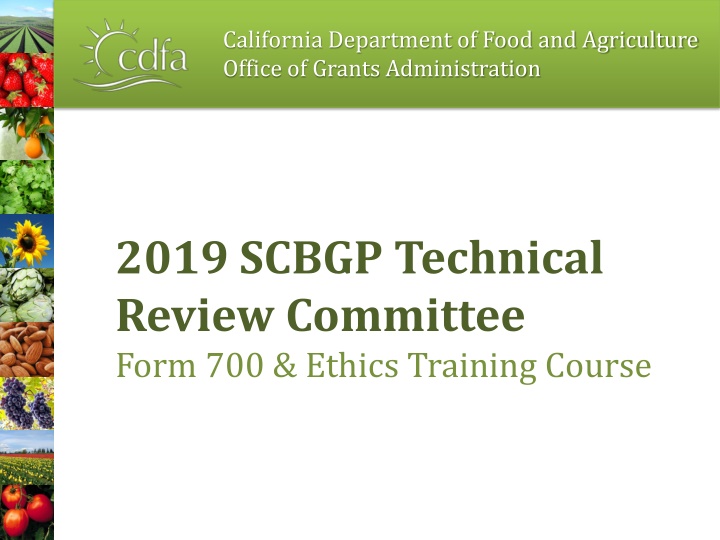 california department of food and agriculture