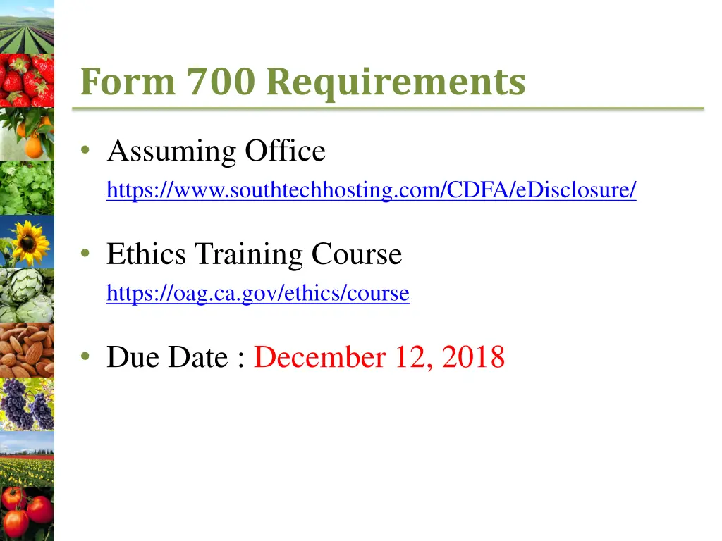 form 700 requirements