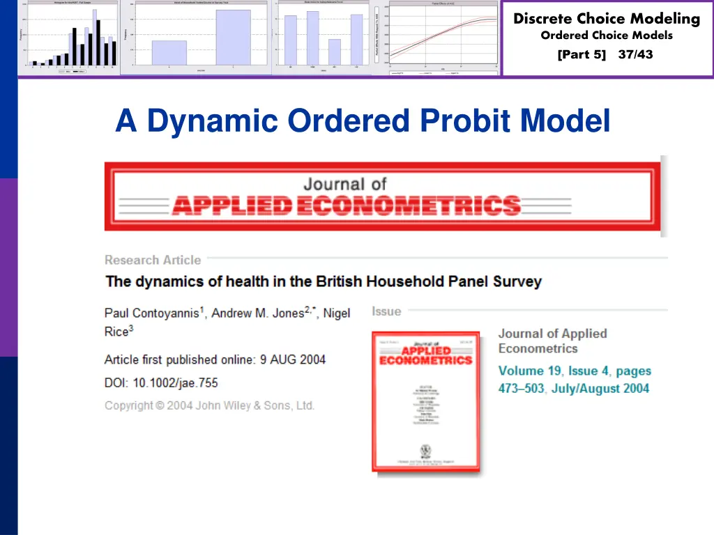 discrete choice modeling ordered choice models 36
