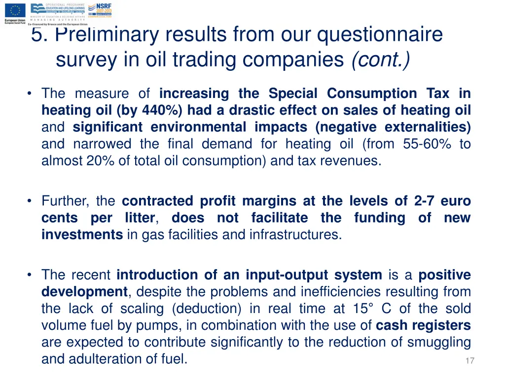 5 preliminary results from our questionnaire 2
