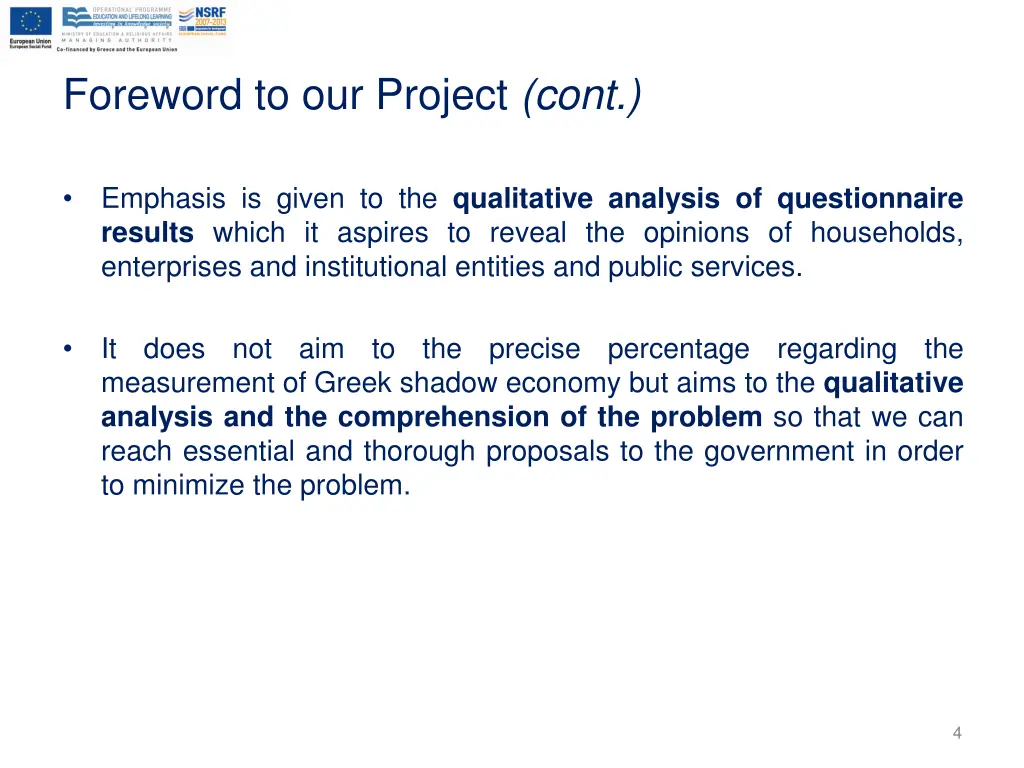 foreword to our project cont