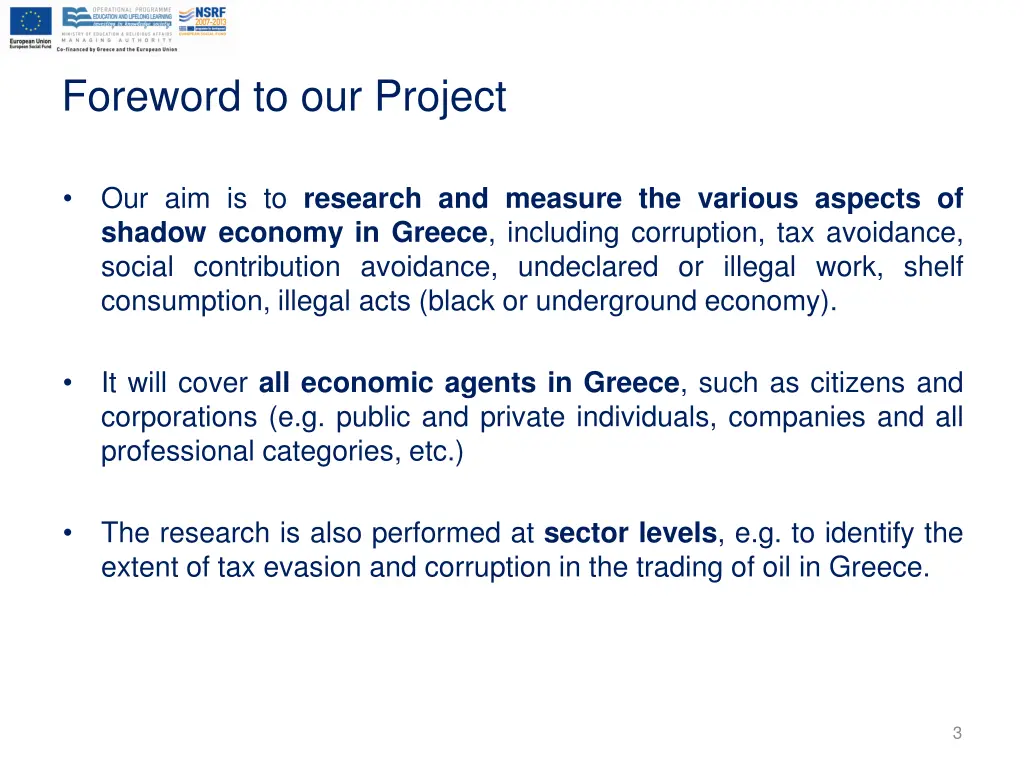 foreword to our project