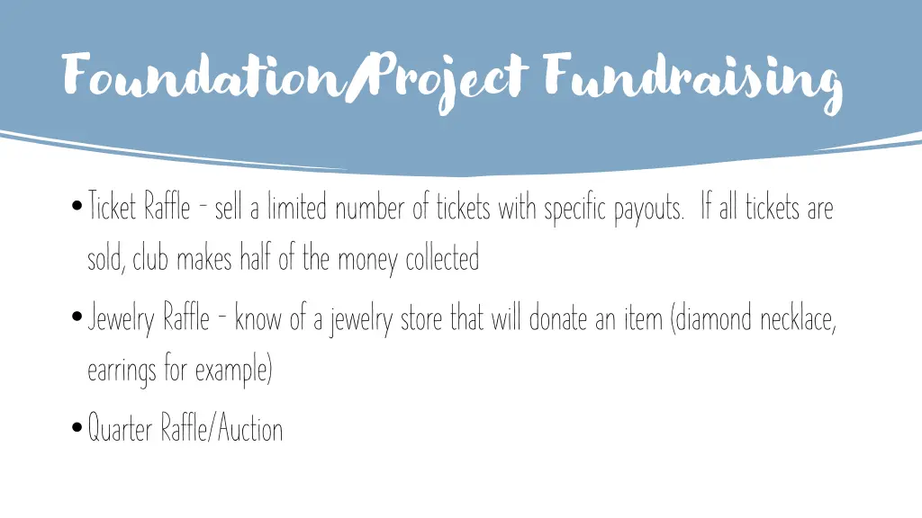 foundation project fundraising 2