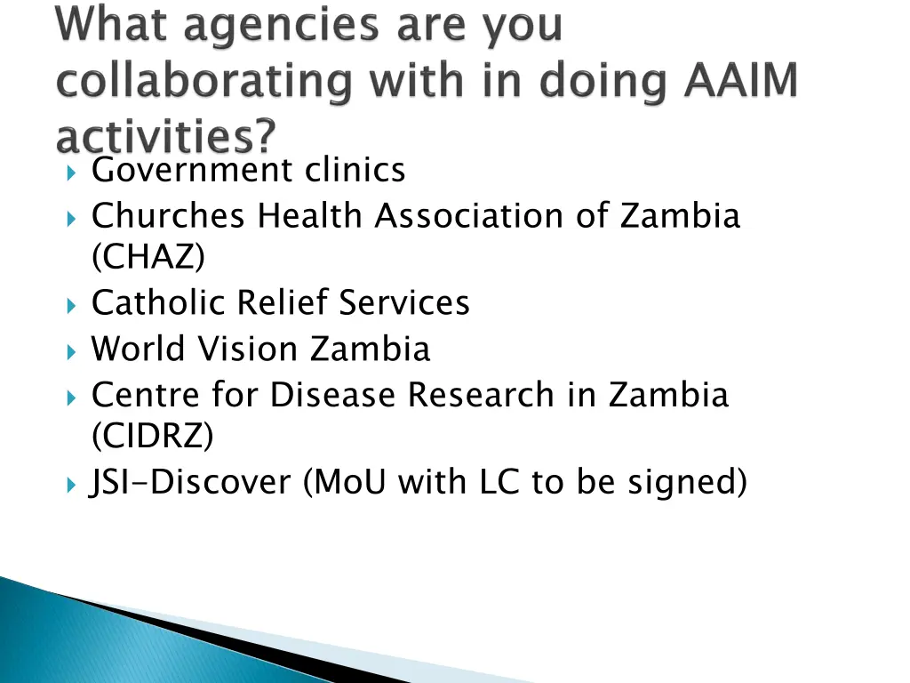 government clinics churches health association