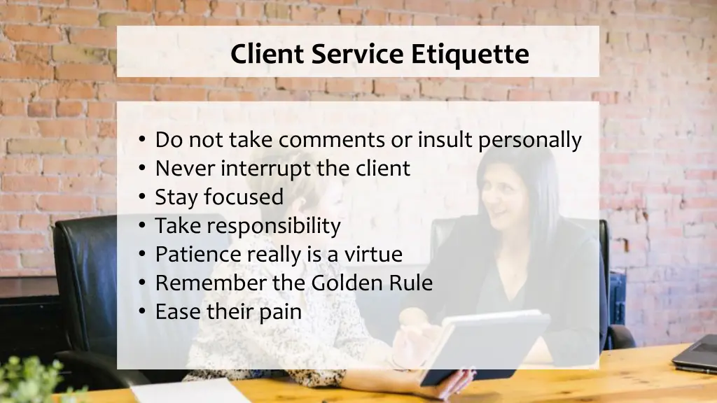 client service etiquette