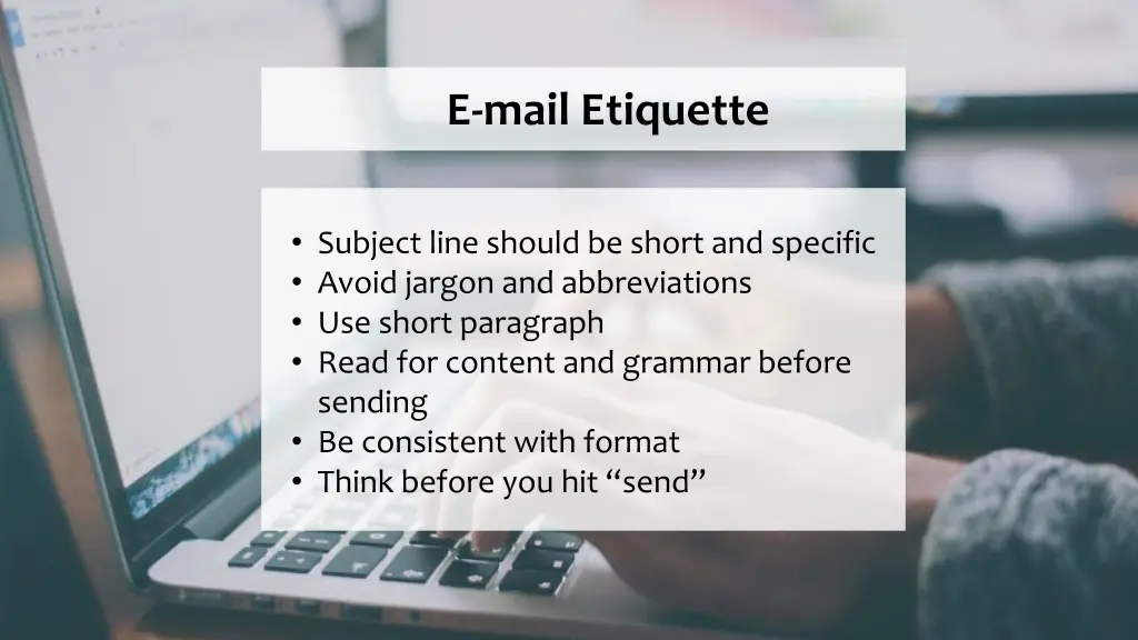 e mail etiquette
