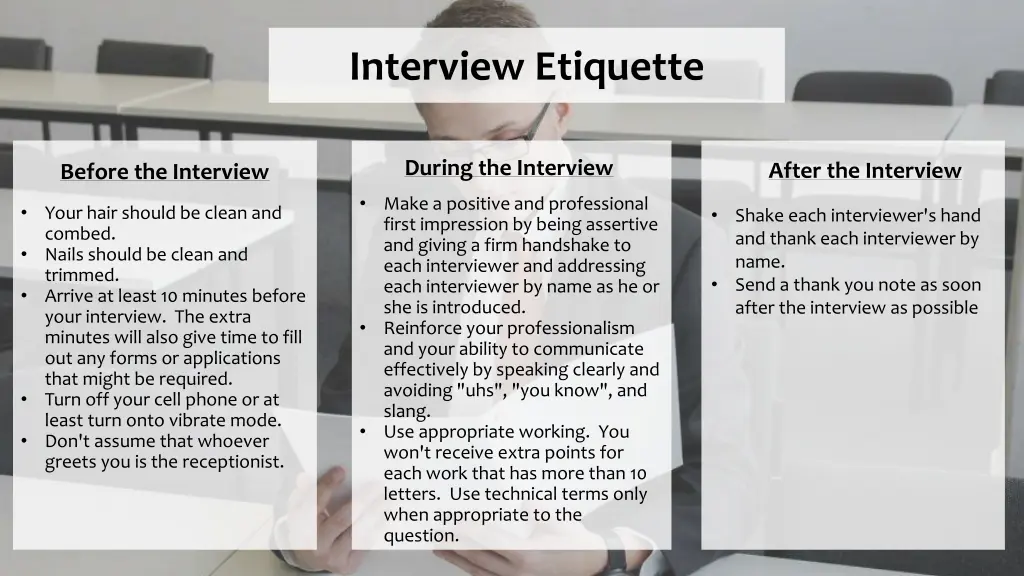 interview etiquette