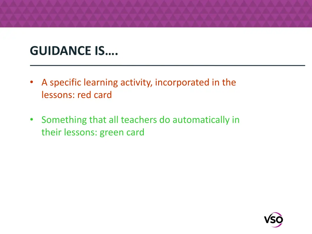 guidance is