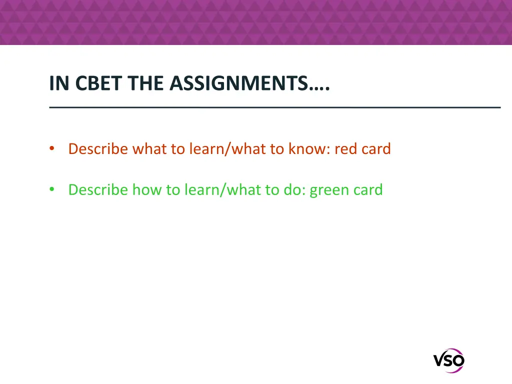 in cbet the assignments