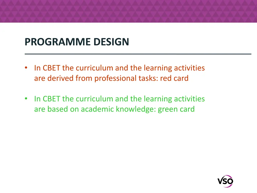 programme design