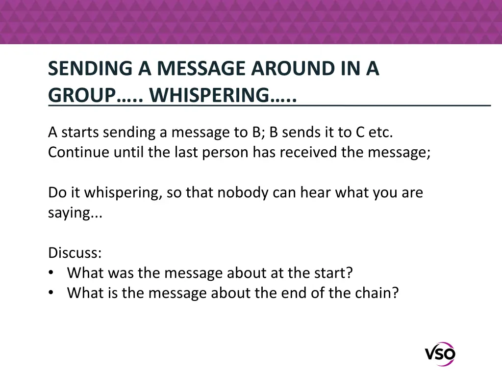 sending a message around in a group whispering