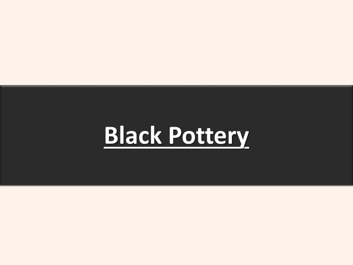 black pottery