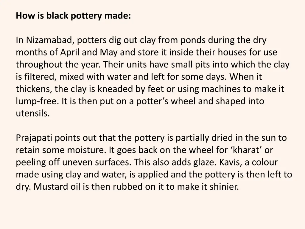 how is black pottery made