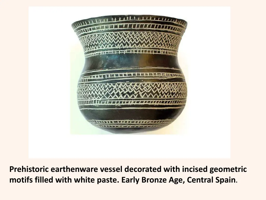 prehistoric earthenware vessel decorated with