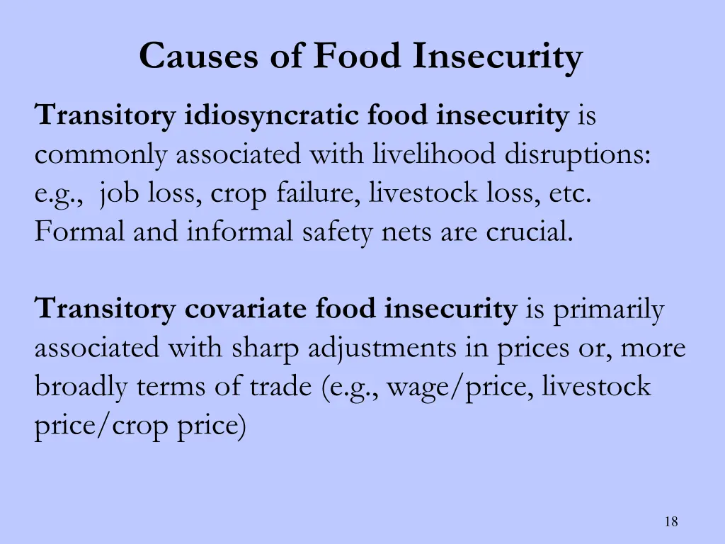 causes of food insecurity 1
