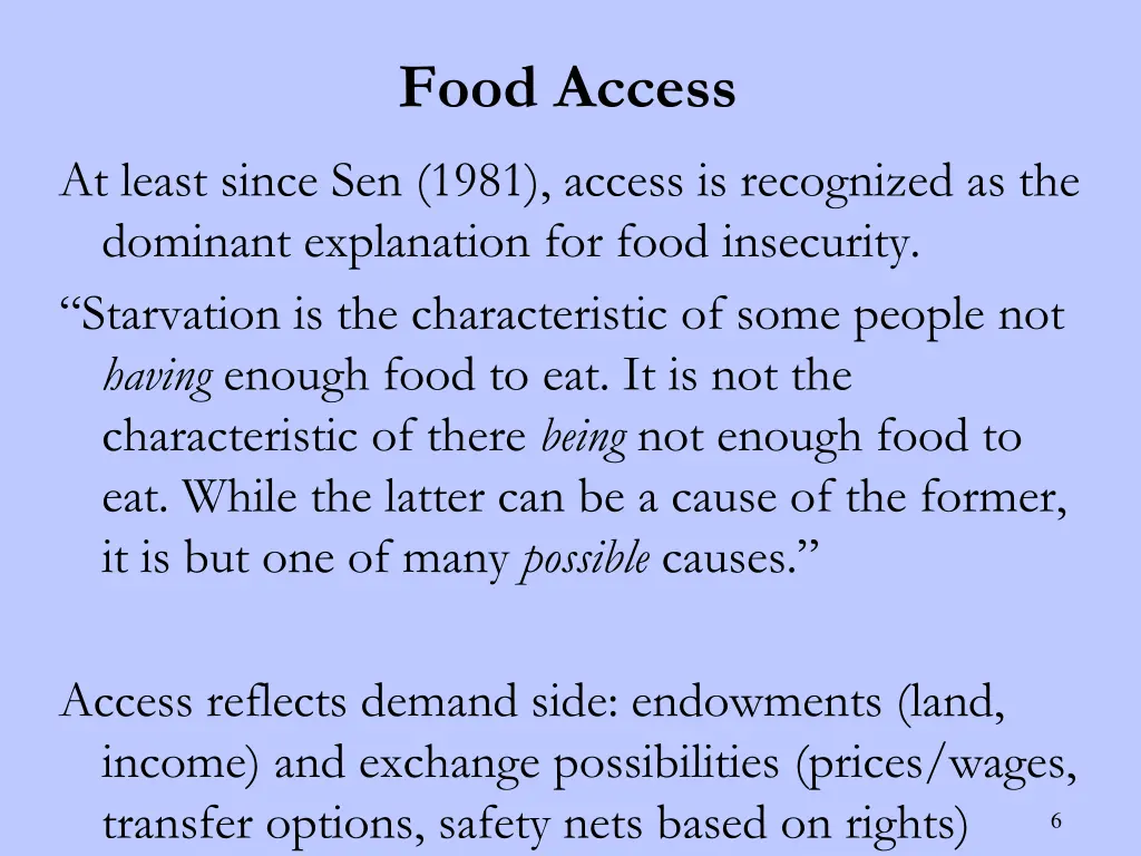 food access
