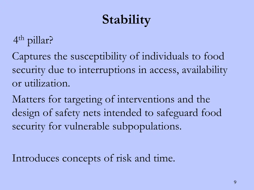stability