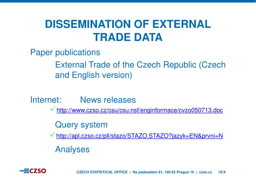 dissemination of external trade data paper