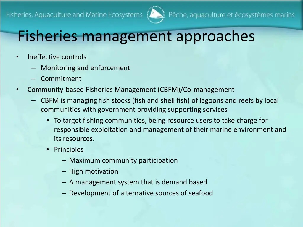 fisheries management approaches